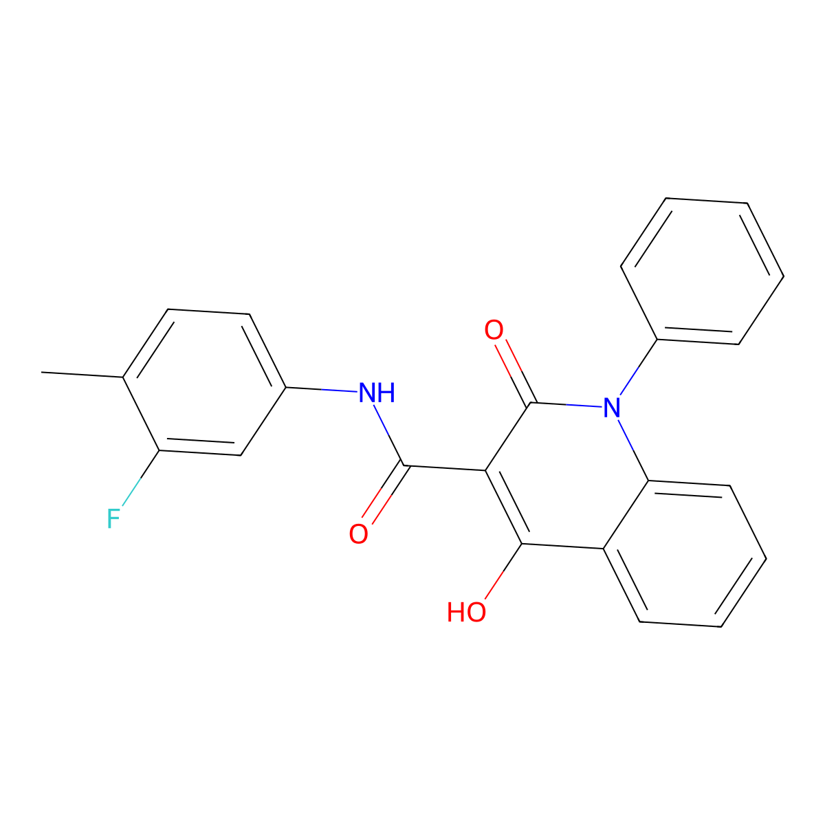 N-(3-fluoro-4-methylphenyl)-4-hydroxy-2-oxo-1-phenyl-1,2-dihydroquinoline-3-carboxamide molecular structure, CAS 1040645-45-1