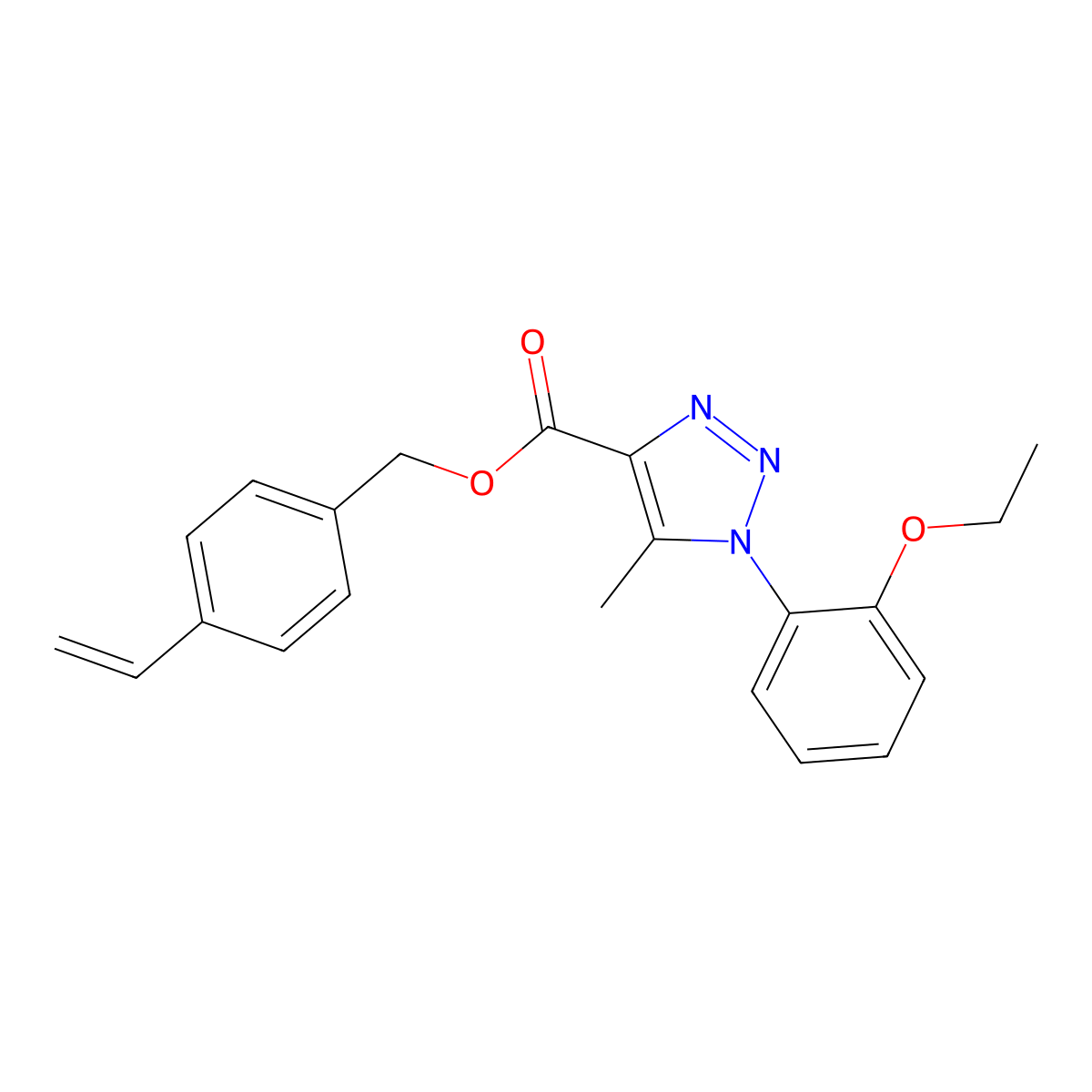 4-vinylbenzyl 1-(2-ethoxyphenyl)-5-methyl-1H-1,2,3-triazole-4-carboxylate molecular structure, CAS 1040645-46-2