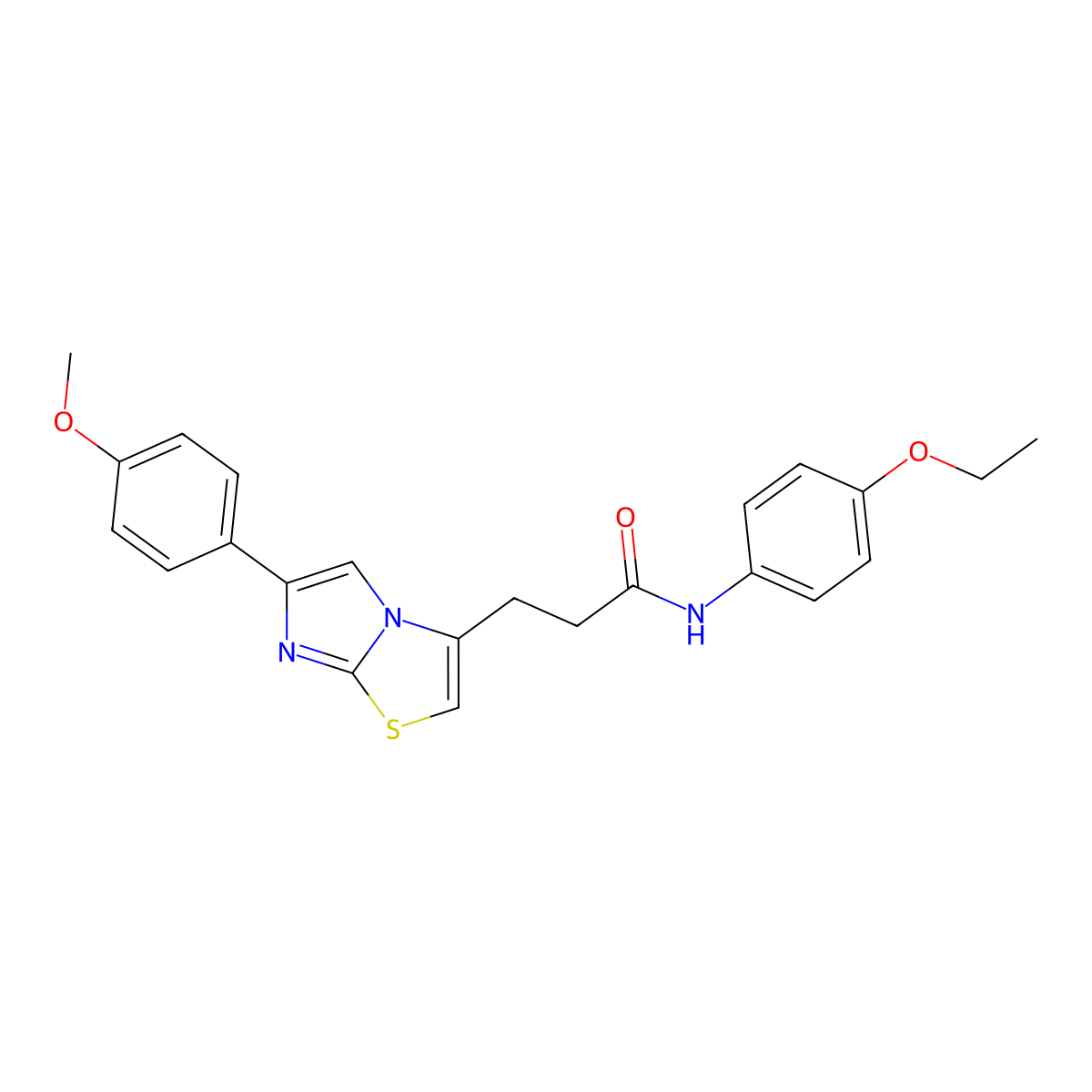 N-(4-ethoxyphenyl)-3-(6-(4-methoxyphenyl)imidazo[2,1-b]thiazol-3-yl)propanamide molecular structure, CAS 1040645-52-0