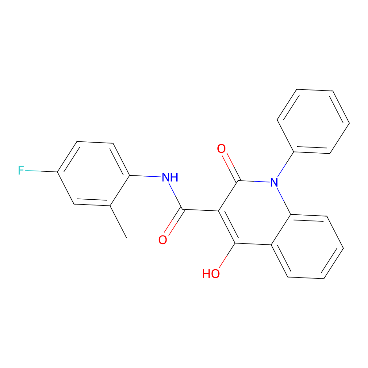 N-(4-fluoro-2-methylphenyl)-4-hydroxy-2-oxo-1-phenyl-1,2-dihydroquinoline-3-carboxamide molecular structure, CAS 1040645-53-1