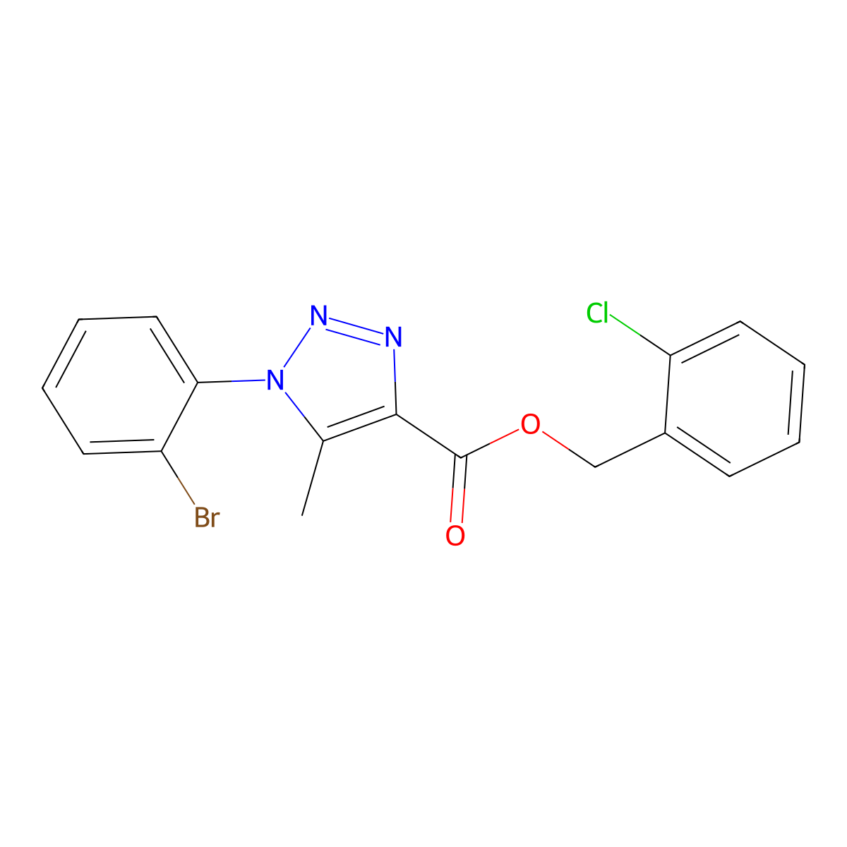 2-chlorobenzyl 1-(2-bromophenyl)-5-methyl-1H-1,2,3-triazole-4-carboxylate molecular structure, CAS 1040645-54-2