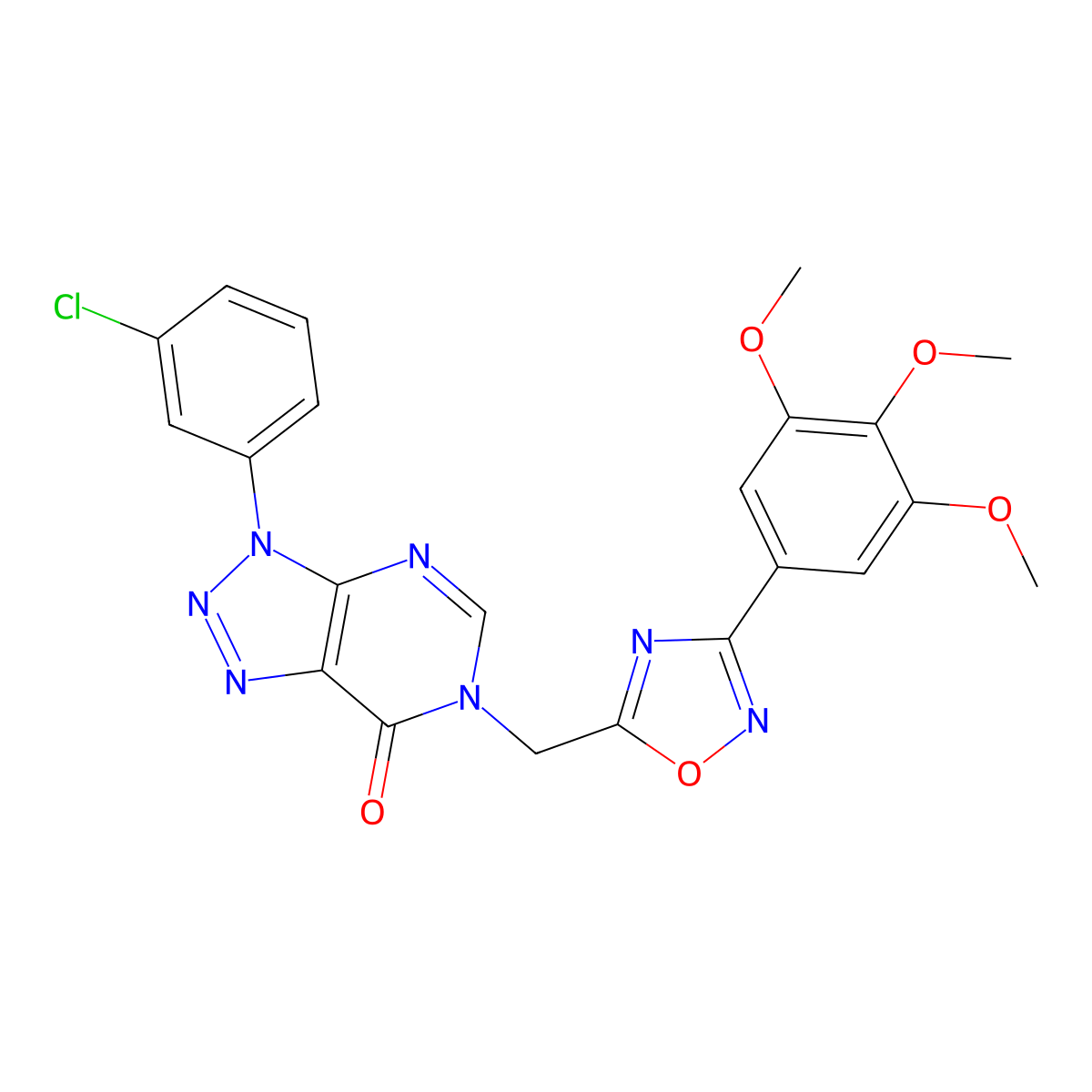 3-(3-chlorophenyl)-6-{[3-(3,4,5-trimethoxyphenyl)-1,2,4-oxadiazol-5-yl]methyl}-3H,6H,7H-[1,2,3]triazolo[4,5-d]pyrimidin-7-one molecular structure, CAS 1040645-55-3