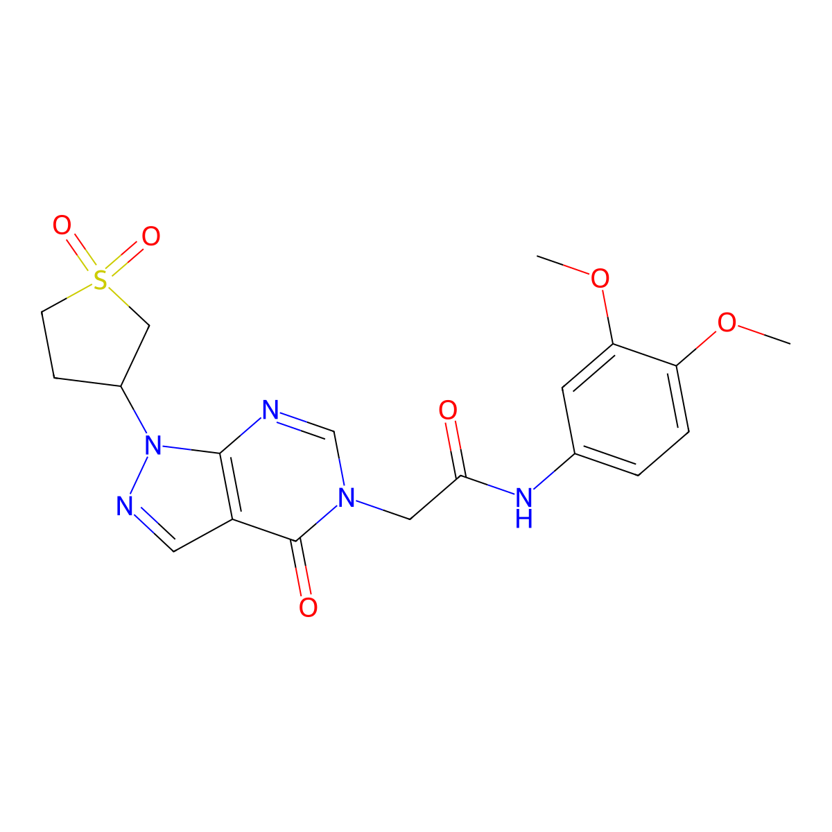 N-(3,4-dimethoxyphenyl)-2-(1-(1,1-dioxidotetrahydrothiophen-3-yl)-4-oxo-1H-pyrazolo[3,4-d]pyrimidin-5(4H)-yl)acetamide molecular structure, CAS 1040645-57-5