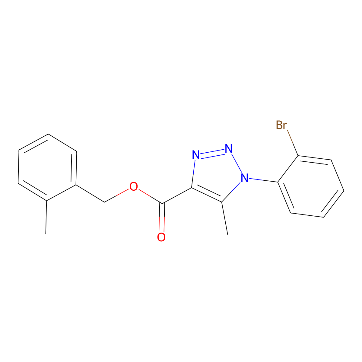 2-methylbenzyl 1-(2-bromophenyl)-5-methyl-1H-1,2,3-triazole-4-carboxylate molecular structure, CAS 1040645-61-1