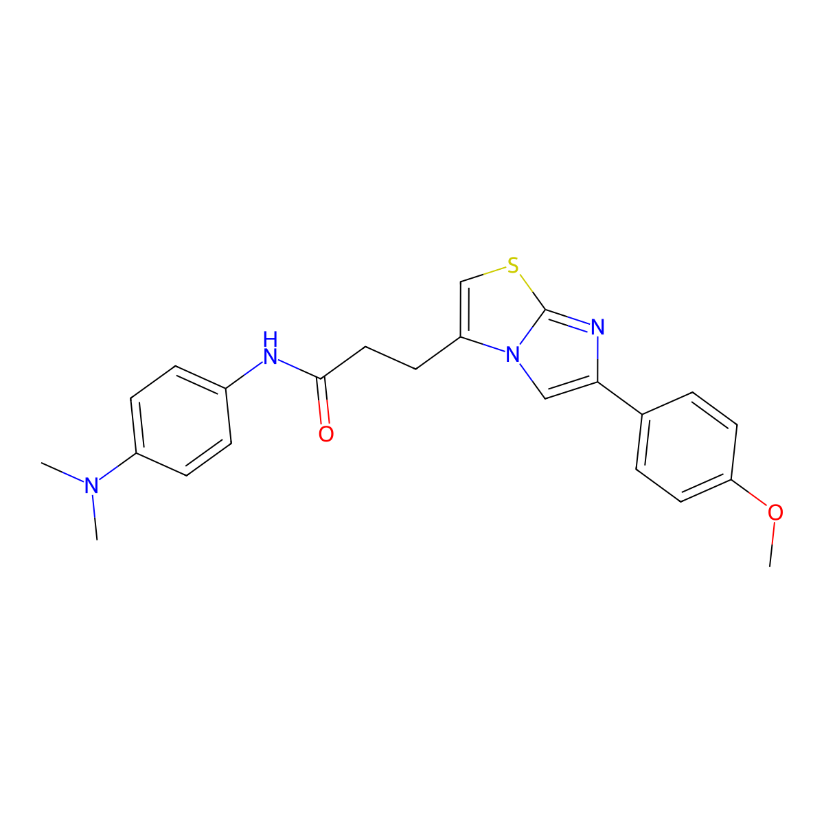 N-[4-(dimethylamino)phenyl]-3-[6-(4-methoxyphenyl)imidazo[2,1-b][1,3]thiazol-3-yl]propanamide molecular structure, CAS 1040645-66-6