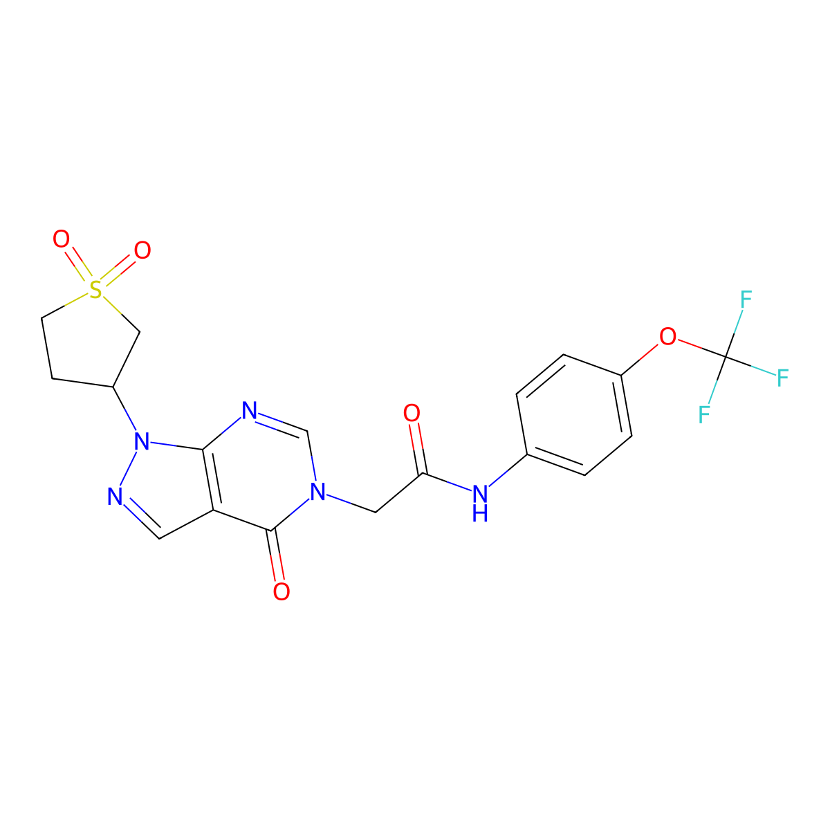 2-[1-(1,1-dioxo-1lambda6-thiolan-3-yl)-4-oxo-1H,4H,5H-pyrazolo[3,4-d]pyrimidin-5-yl]-N-[4-(trifluoromethoxy)phenyl]acetamide molecular structure, CAS 1040645-71-3