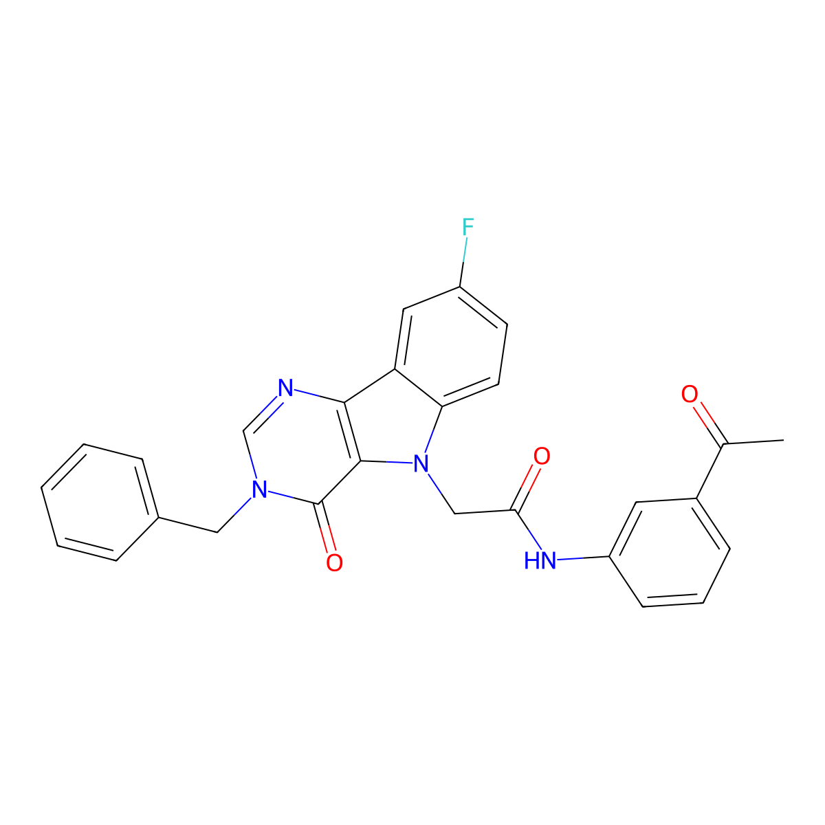 N-(3-acetylphenyl)-2-(3-benzyl-8-fluoro-4-oxo-3H-pyrimido[5,4-b]indol-5(4H)-yl)acetamide molecular structure, CAS 1040645-72-4