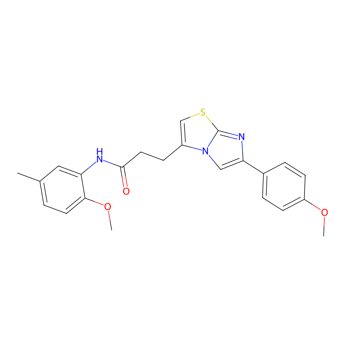 N-(2-methoxy-5-methylphenyl)-3-(6-(4-methoxyphenyl)imidazo[2,1-b]thiazol-3-yl)propanamide molecular structure, CAS 1040645-73-5