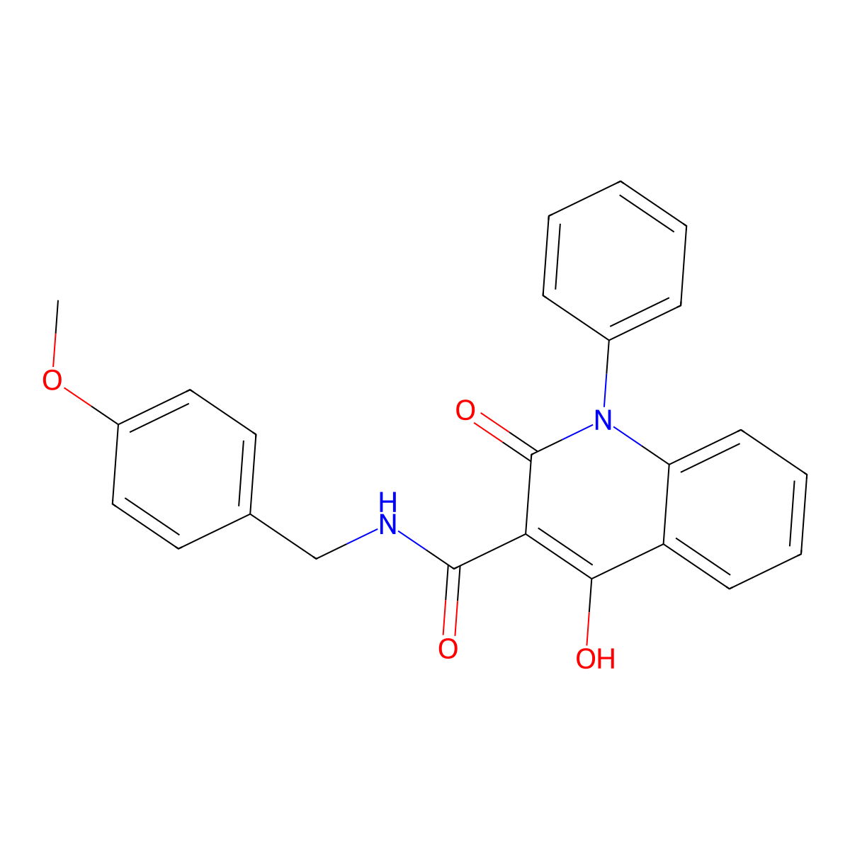4-hydroxy-N-(4-methoxybenzyl)-2-oxo-1-phenyl-1,2-dihydroquinoline-3-carboxamide molecular structure, CAS 1040645-88-2
