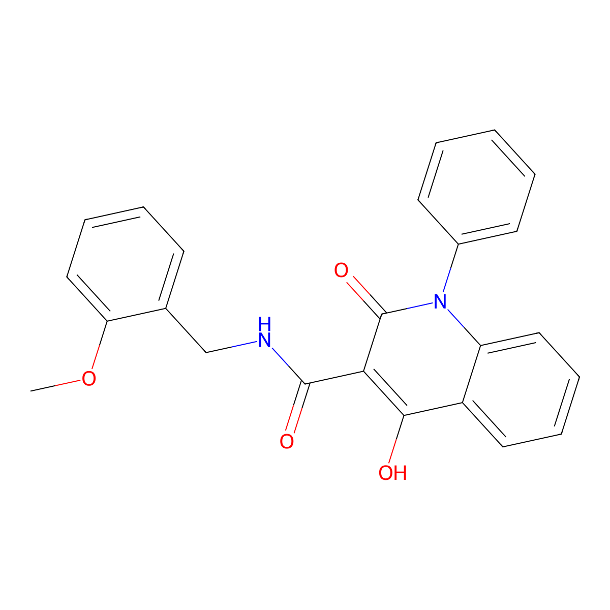 4-hydroxy-N-(2-methoxybenzyl)-2-oxo-1-phenyl-1,2-dihydroquinoline-3-carboxamide molecular structure, CAS 1040645-95-1