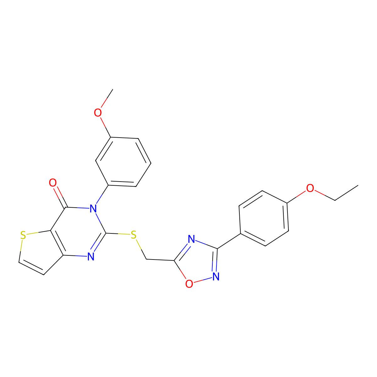 2-({[3-(4-ethoxyphenyl)-1,2,4-oxadiazol-5-yl]methyl}sulfanyl)-3-(3-methoxyphenyl)-3H,4H-thieno[3,2-d]pyrimidin-4-one molecular structure, CAS 1040645-96-2