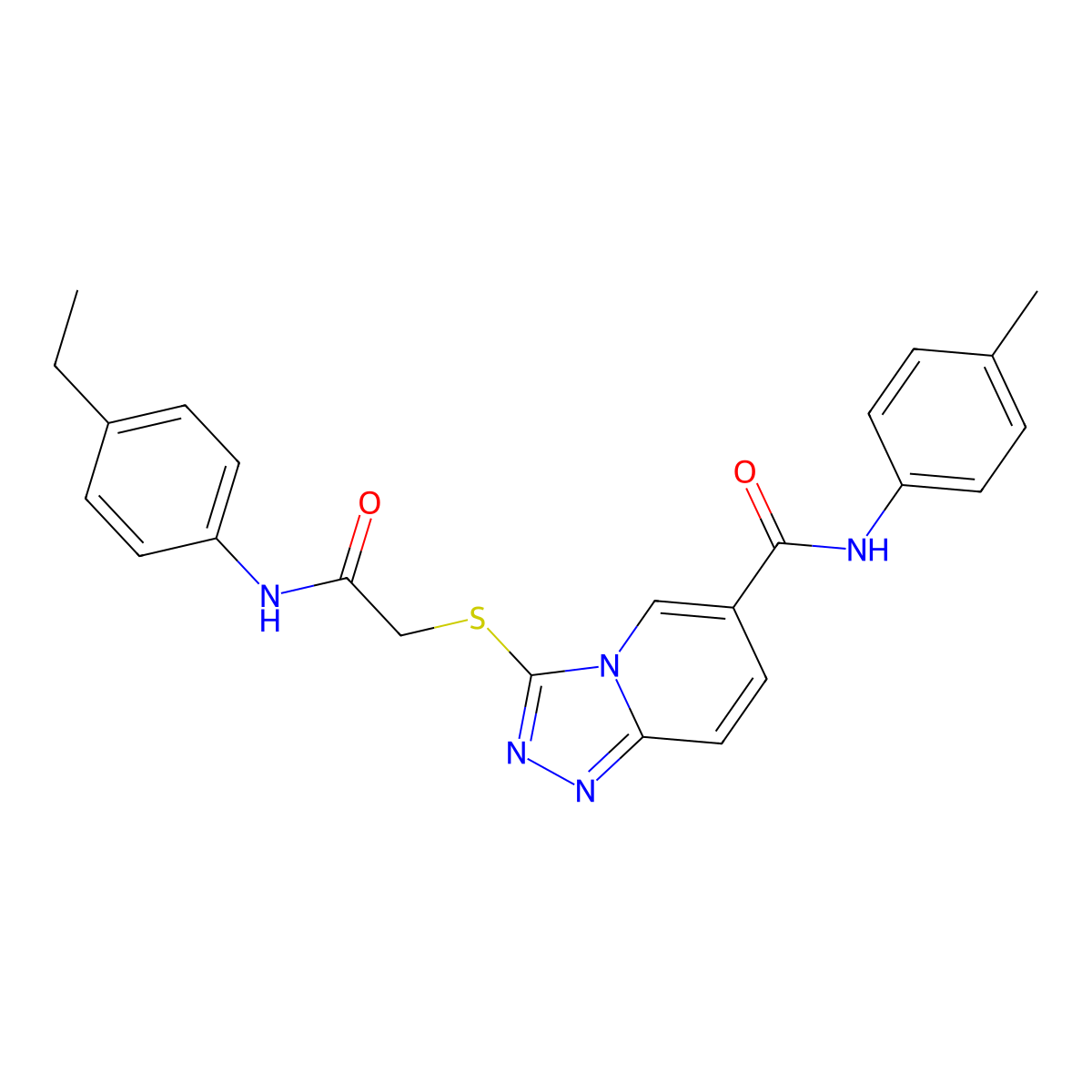3-({[(4-ethylphenyl)carbamoyl]methyl}sulfanyl)-N-(4-methylphenyl)-[1,2,4]triazolo[4,3-a]pyridine-6-carboxamide molecular structure, CAS 1040646-05-6