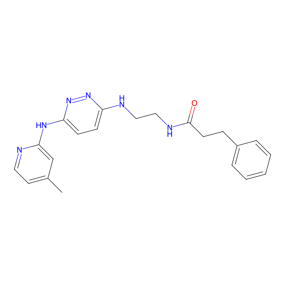 N-[2-({6-[(4-methylpyridin-2-yl)amino]pyridazin-3-yl}amino)ethyl]-3-phenylpropanamide molecular structure, CAS 1040646-07-8
