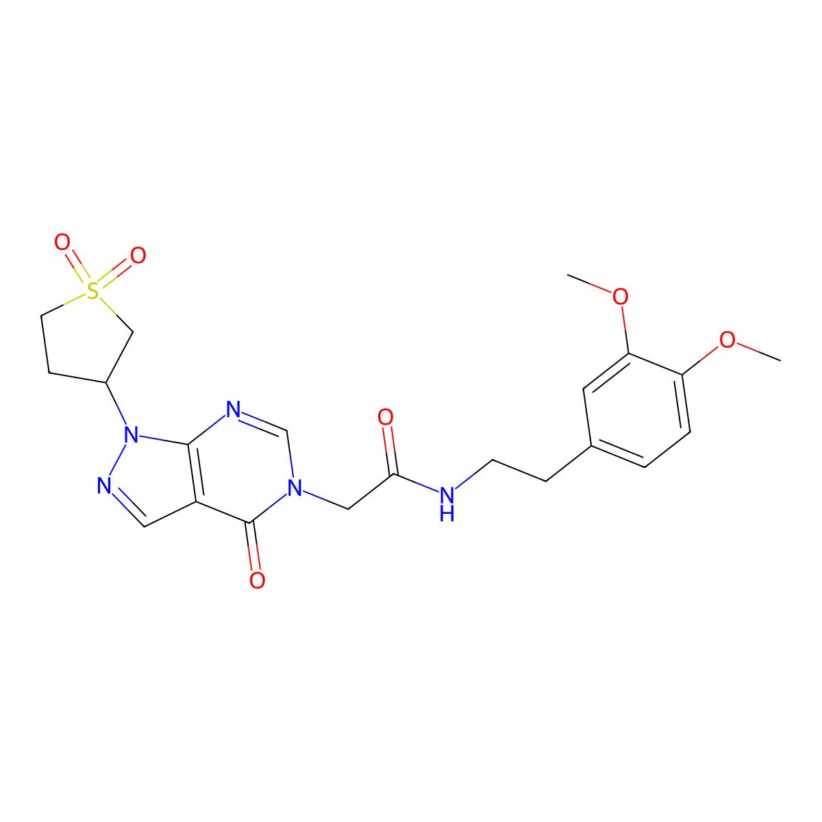 N-(3,4-dimethoxyphenethyl)-2-(1-(1,1-dioxidotetrahydrothiophen-3-yl)-4-oxo-1H-pyrazolo[3,4-d]pyrimidin-5(4H)-yl)acetamide molecular structure, CAS 1040646-08-9