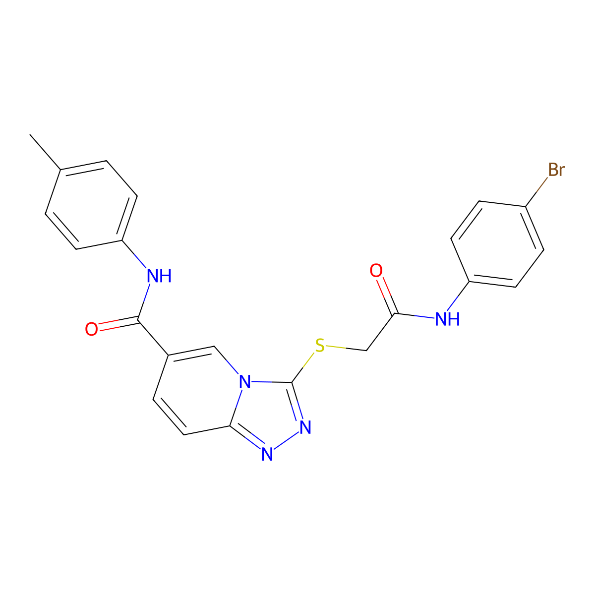 3-({[(4-bromophenyl)carbamoyl]methyl}sulfanyl)-N-(4-methylphenyl)-[1,2,4]triazolo[4,3-a]pyridine-6-carboxamide molecular structure, CAS 1040646-12-5