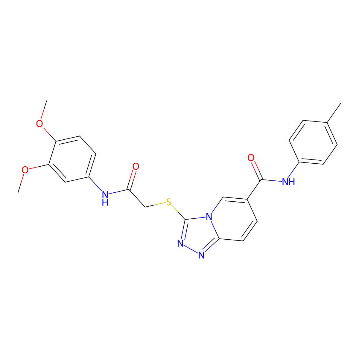 3-({[(3,4-Dimethoxyphenyl)carbamoyl]methyl}sulfanyl)-N-(4-methylphenyl)-[1,2,4]triazolo[4,3-A]pyridine-6-carboxamide molecular structure, CAS 1040646-26-1