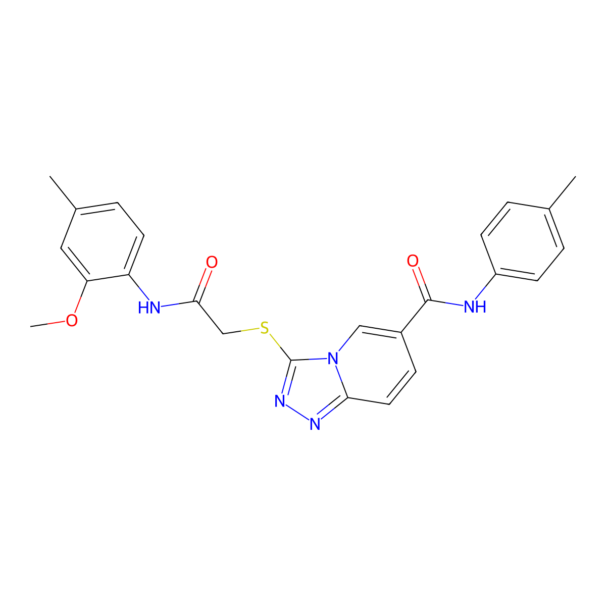 3-({[(2-Methoxy-4-methylphenyl)carbamoyl]methyl}sulfanyl)-N-(4-methylphenyl)-[1,2,4]triazolo[4,3-A]pyridine-6-carboxamide molecular structure, CAS 1040646-32-9