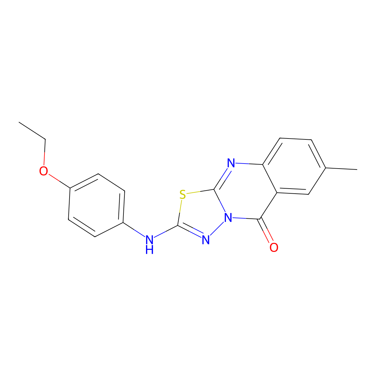 2-[(4-ethoxyphenyl)amino]-7-methyl-5H-[1,3,4]thiadiazolo[2,3-b]quinazolin-5-one molecular structure, CAS 1040646-50-1