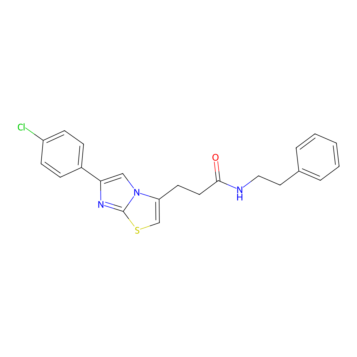 3-(6-(4-chlorophenyl)imidazo[2,1-b]thiazol-3-yl)-N-phenethylpropanamide molecular structure, CAS 1040646-65-8