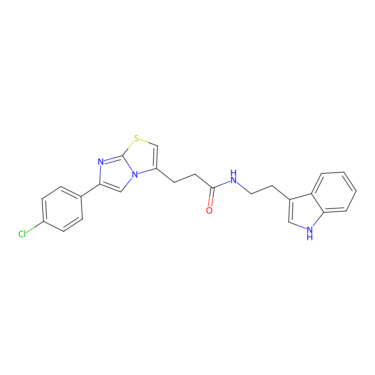 N-(2-(1H-indol-3-yl)ethyl)-3-(6-(4-chlorophenyl)imidazo[2,1-b]thiazol-3-yl)propanamide molecular structure, CAS 1040646-72-7