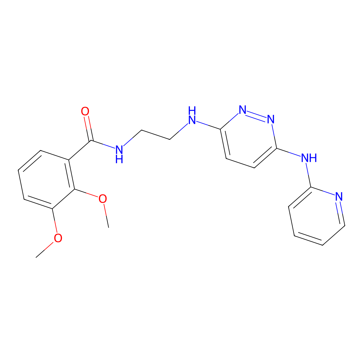 2,3-dimethoxy-N-(2-((6-(pyridin-2-ylamino)pyridazin-3-yl)amino)ethyl)benzamide molecular structure, CAS 1040646-75-0