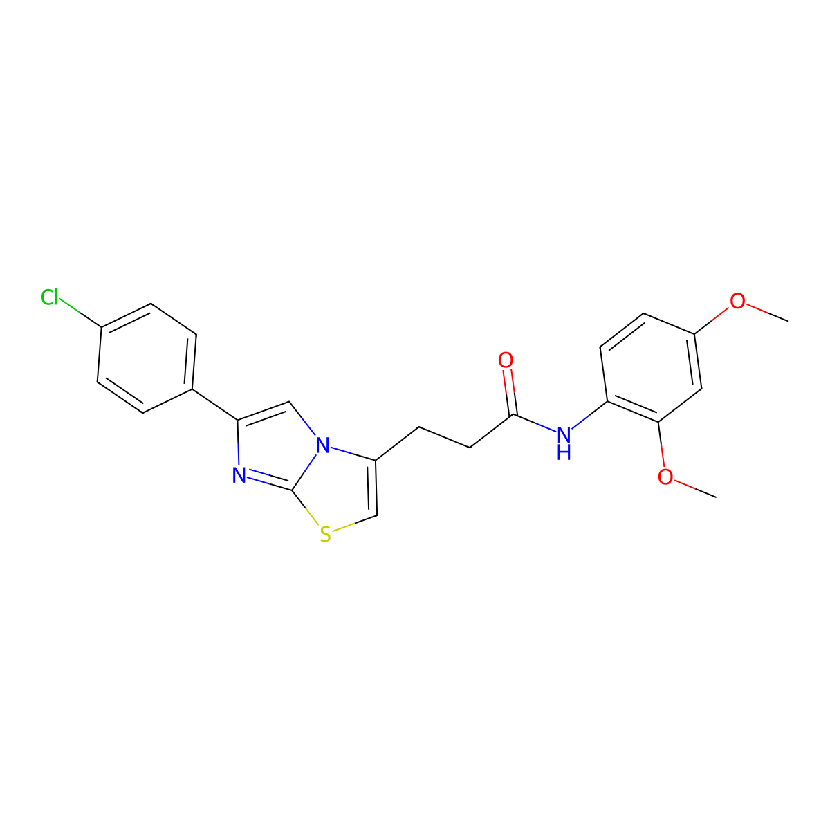 3-(6-(4-chlorophenyl)imidazo[2,1-b]thiazol-3-yl)-N-(2,4-dimethoxyphenyl)propanamide molecular structure, CAS 1040646-93-2