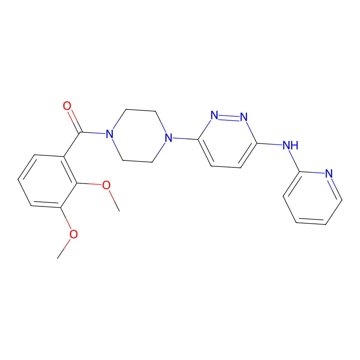 (2,3-Dimethoxyphenyl)(4-(6-(pyridin-2-ylamino)pyridazin-3-yl)piperazin-1-yl)methanone molecular structure, CAS 1040647-10-6