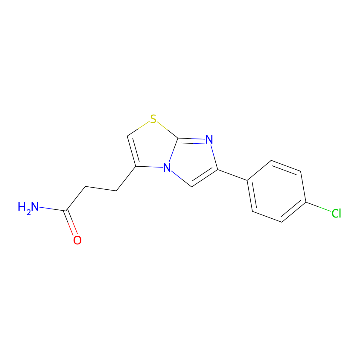 3-(6-(4-Chlorophenyl)imidazo[2,1-b]thiazol-3-yl)propanamide molecular structure, CAS 1040647-27-5
