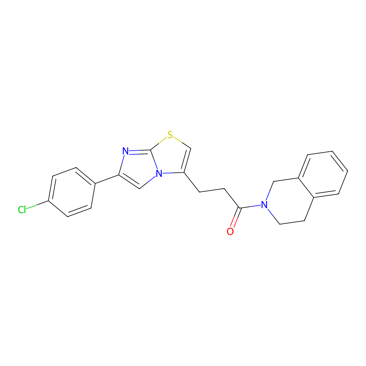 3-(6-(4-chlorophenyl)imidazo[2,1-b]thiazol-3-yl)-1-(3,4-dihydroisoquinolin-2(1H)-yl)propan-1-one molecular structure, CAS 1040647-39-9