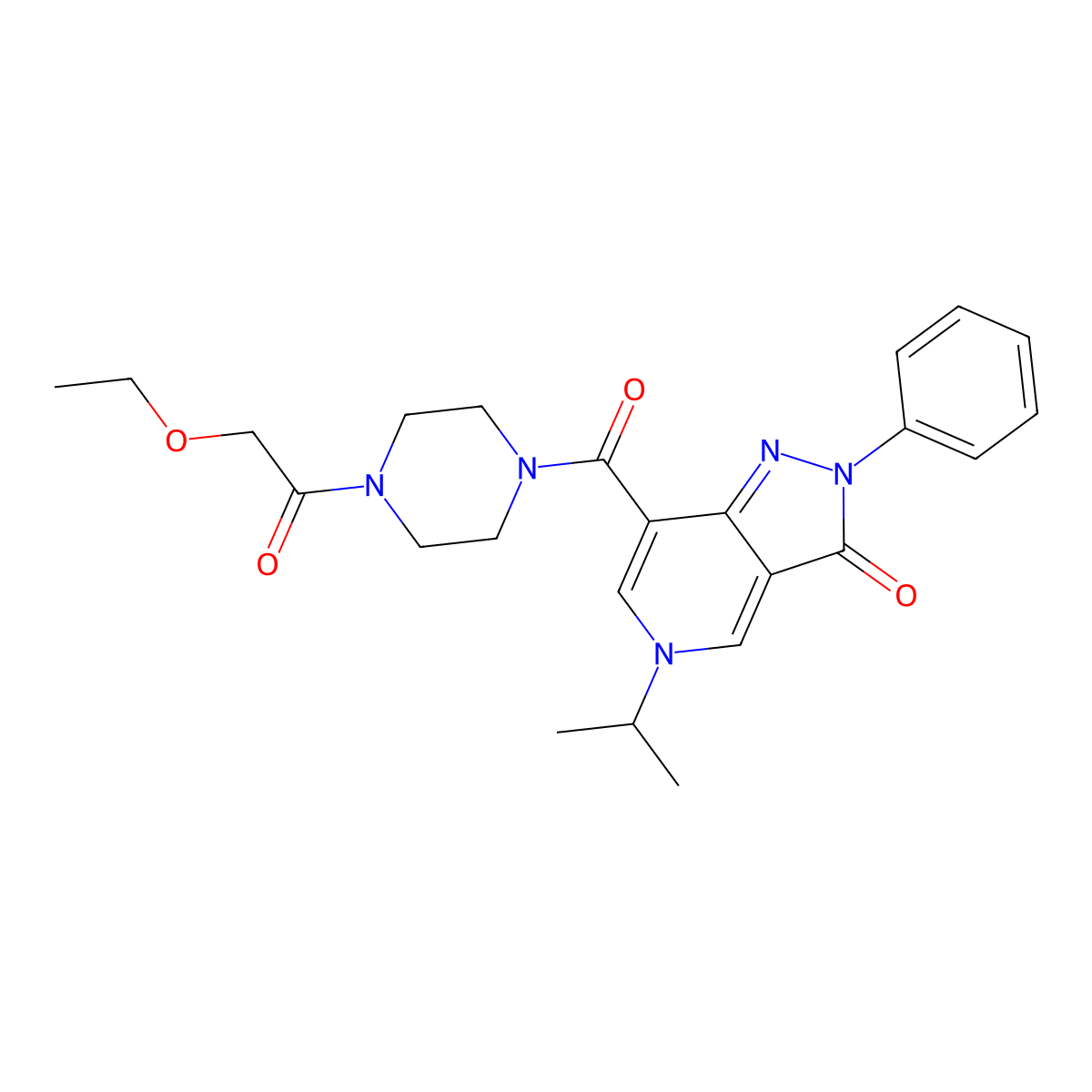 7-(4-(2-ethoxyacetyl)piperazine-1-carbonyl)-5-isopropyl-2-phenyl-2H-pyrazolo[4,3-c]pyridin-3(5H)-one molecular structure, CAS 1040647-47-9