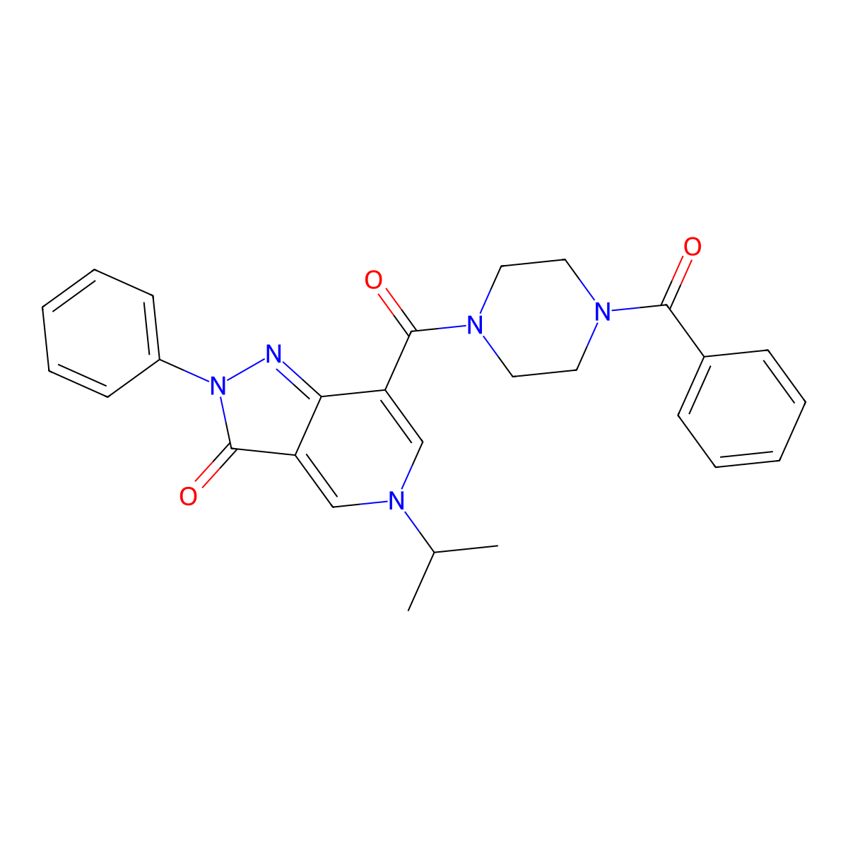 7-(4-benzoylpiperazine-1-carbonyl)-5-isopropyl-2-phenyl-2H-pyrazolo[4,3-c]pyridin-3(5H)-one molecular structure, CAS 1040647-52-6