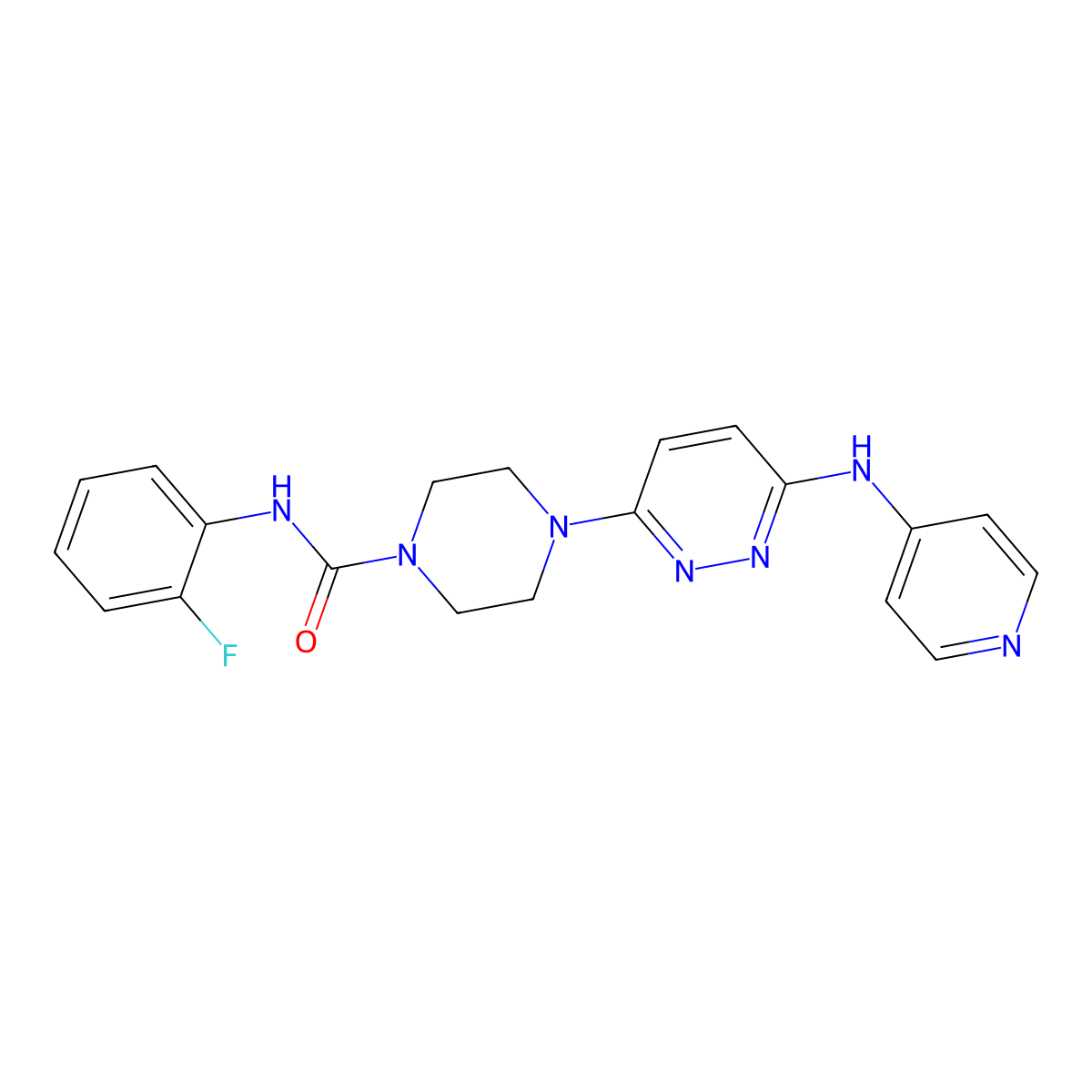 N-(2-fluorophenyl)-4-(6-(pyridin-4-ylamino)pyridazin-3-yl)piperazine-1-carboxamide molecular structure, CAS 1040647-55-9