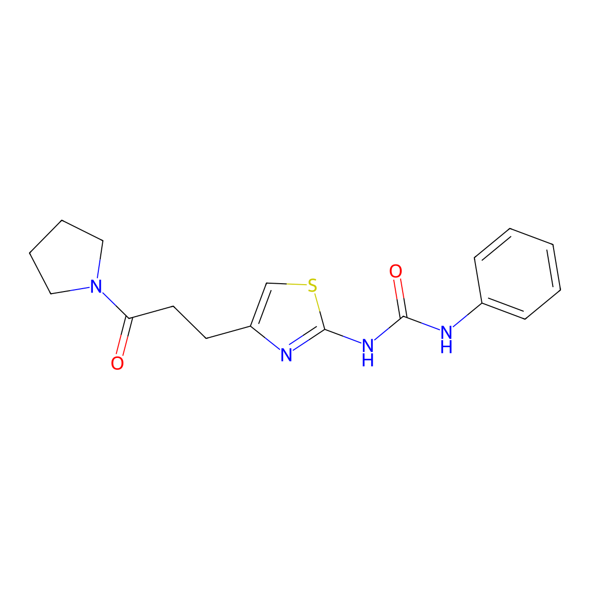 1-(4-(3-Oxo-3-(pyrrolidin-1-yl)propyl)thiazol-2-yl)-3-phenylurea molecular structure, CAS 1040647-59-3
