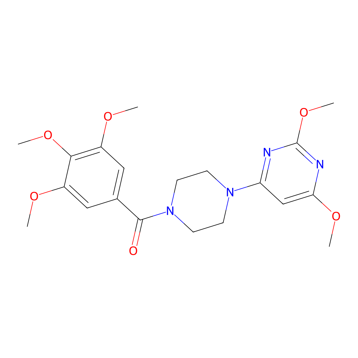 (4-(2,6-Dimethoxypyrimidin-4-yl)piperazin-1-yl)(3,4,5-trimethoxyphenyl)methanone molecular structure, CAS 1040647-60-6