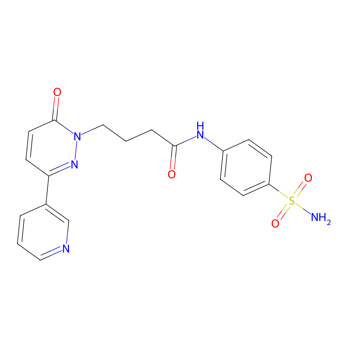 4-(6-oxo-3-(pyridin-3-yl)pyridazin-1(6H)-yl)-N-(4-sulfamoylphenyl)butanamide molecular structure, CAS 1040647-71-9