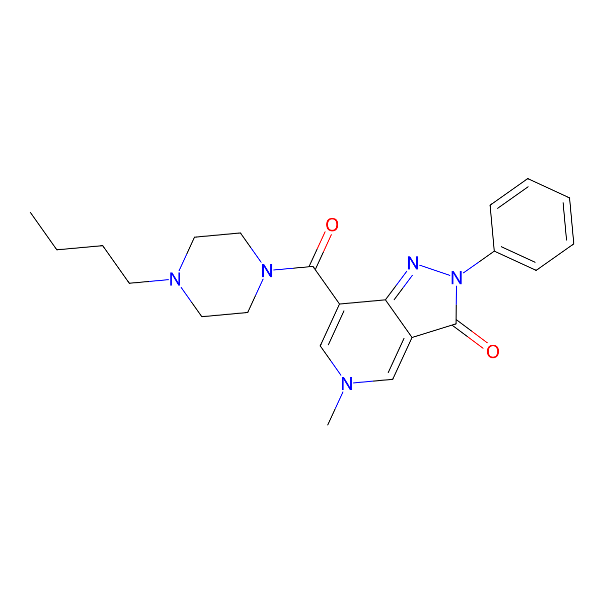 7-(4-butylpiperazine-1-carbonyl)-5-methyl-2-phenyl-2H-pyrazolo[4,3-c]pyridin-3(5H)-one molecular structure, CAS 1040647-97-9