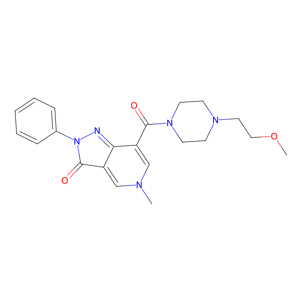 7-(4-(2-methoxyethyl)piperazine-1-carbonyl)-5-methyl-2-phenyl-2H-pyrazolo[4,3-c]pyridin-3(5H)-one molecular structure, CAS 1040648-02-9