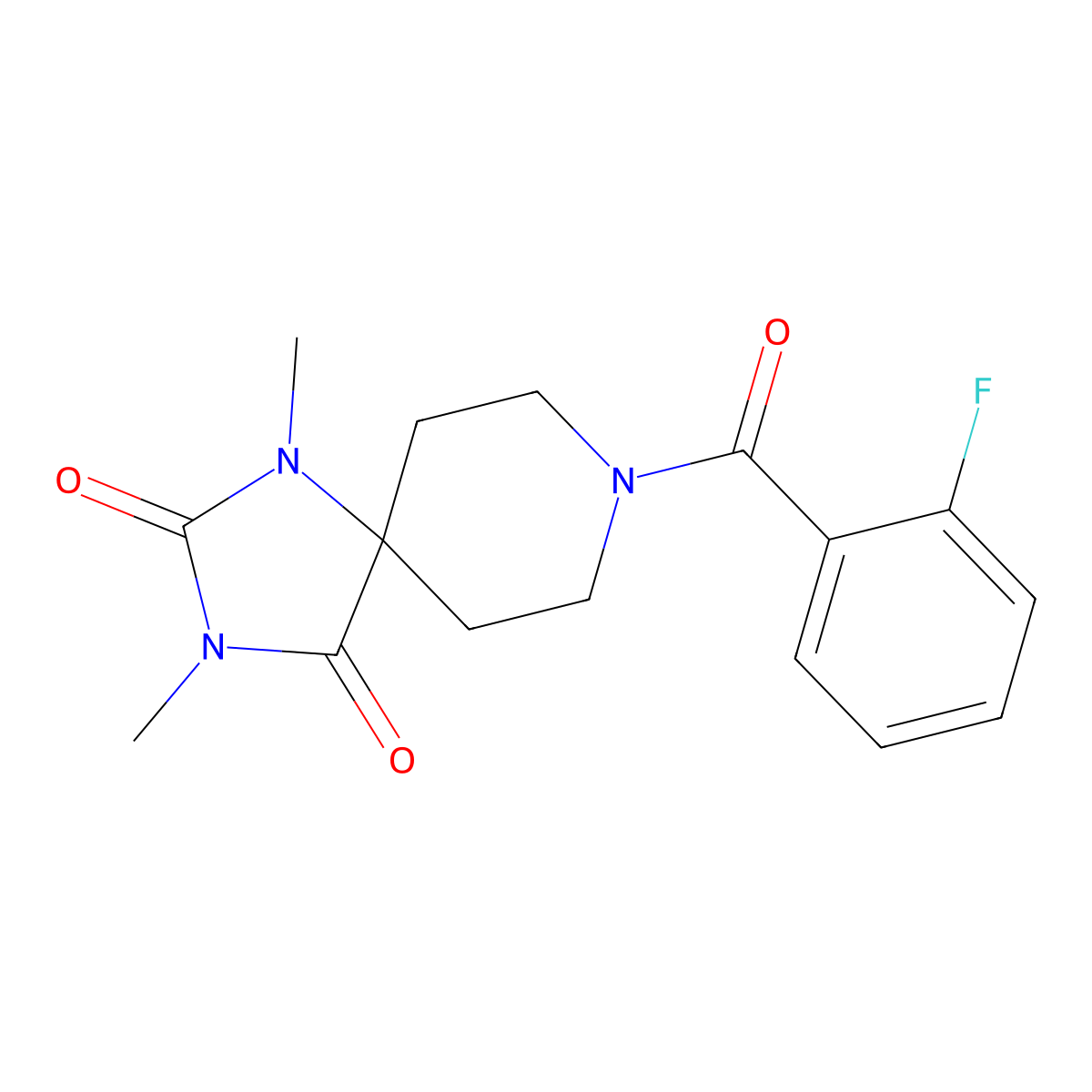 8-(2-Fluorobenzoyl)-1,3-dimethyl-1,3,8-triazaspiro[4.5]decane-2,4-dione molecular structure, CAS 1040648-10-9