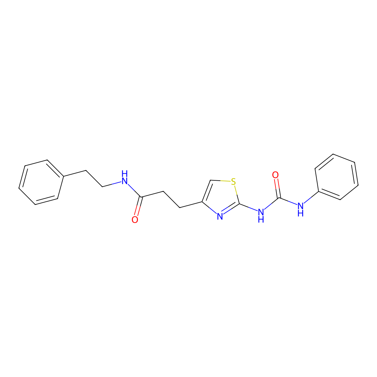 3-{2-[(phenylcarbamoyl)amino]-1,3-thiazol-4-yl}-N-(2-phenylethyl)propanamide molecular structure, CAS 1040648-14-3