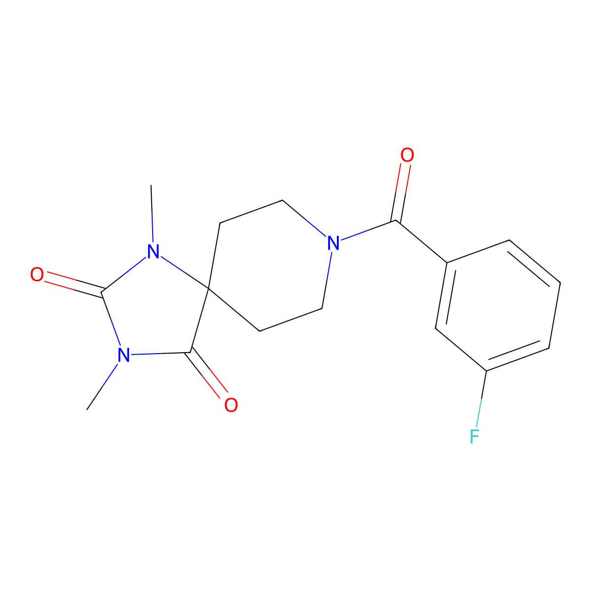 8-(3-Fluorobenzoyl)-1,3-dimethyl-1,3,8-triazaspiro[4.5]decane-2,4-dione molecular structure, CAS 1040648-15-4