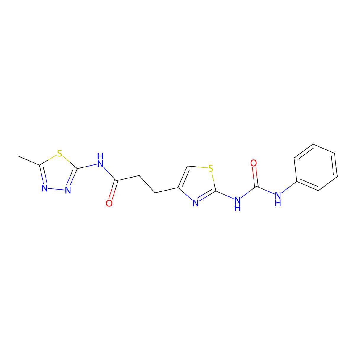 N-(5-methyl-1,3,4-thiadiazol-2-yl)-3-{2-[(phenylcarbamoyl)amino]-1,3-thiazol-4-yl}propanamide molecular structure, CAS 1040648-49-4