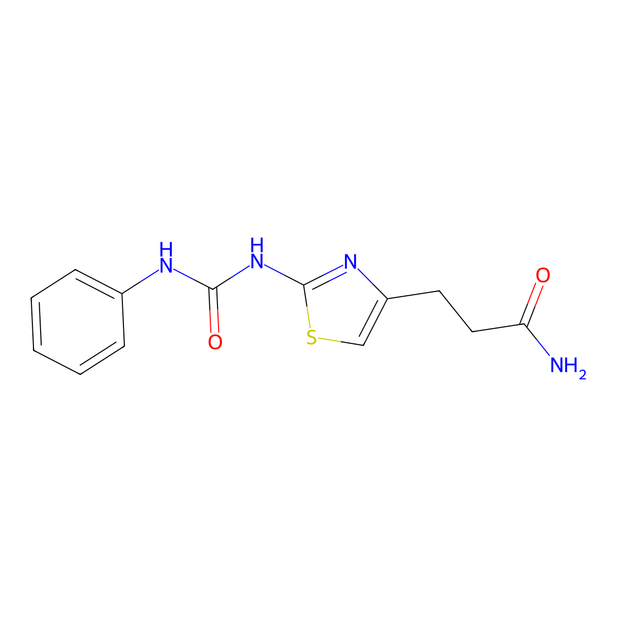 3-(2-(3-Phenylureido)thiazol-4-yl)propanamide molecular structure, CAS 1040648-76-7