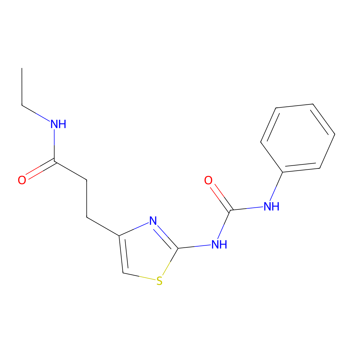 N-ethyl-3-{2-[(phenylcarbamoyl)amino]-1,3-thiazol-4-yl}propanamide molecular structure, CAS 1040648-95-0
