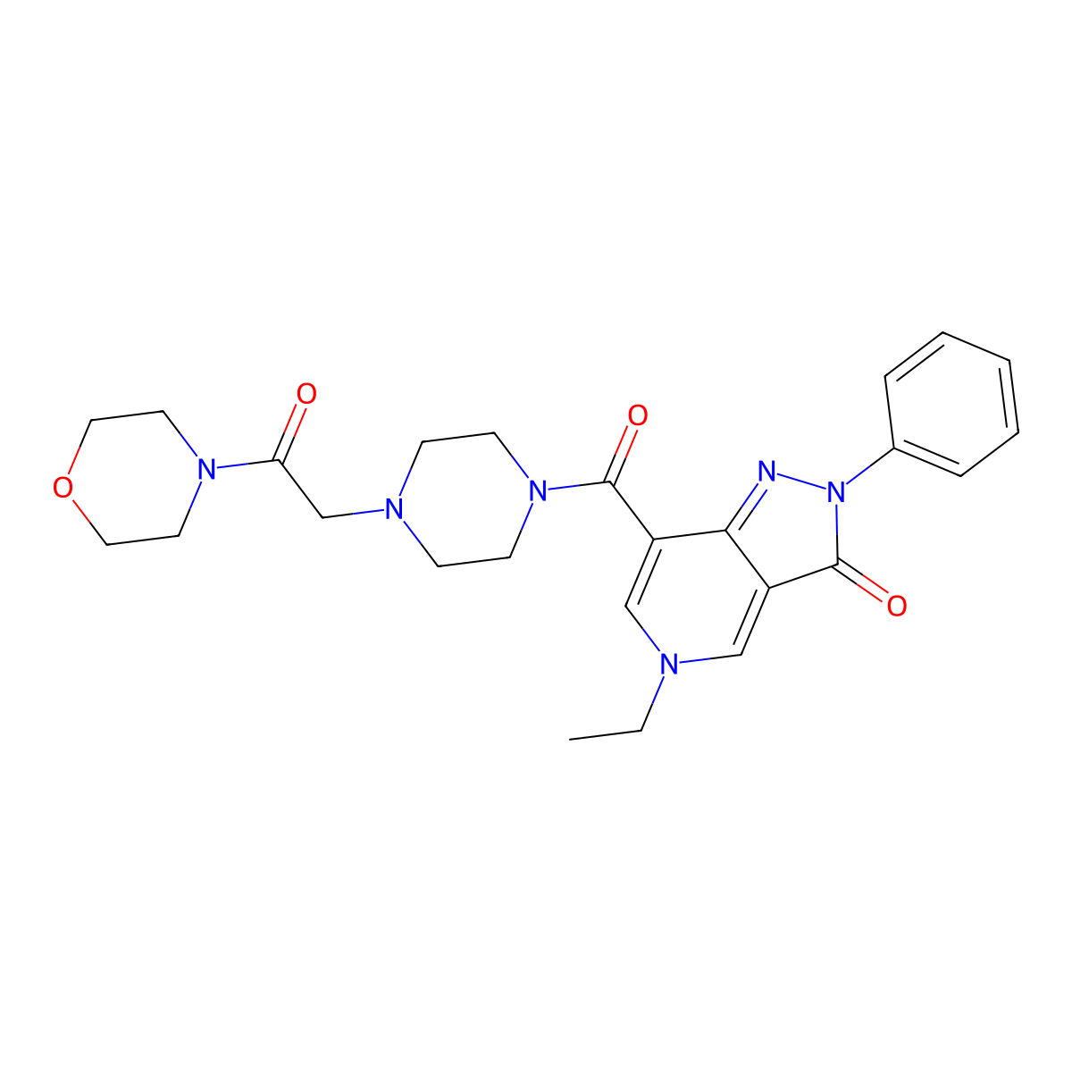 5-ethyl-7-(4-(2-morpholino-2-oxoethyl)piperazine-1-carbonyl)-2-phenyl-2H-pyrazolo[4,3-c]pyridin-3(5H)-one molecular structure, CAS 1040649-05-5
