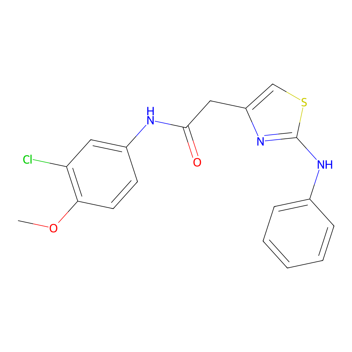N-(3-chloro-4-methoxyphenyl)-2-[2-(phenylamino)-1,3-thiazol-4-yl]acetamide molecular structure, CAS 1040649-49-7