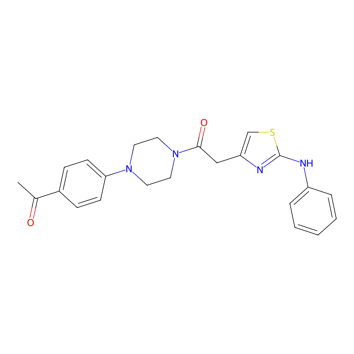 1-[4-(4-Acetylphenyl)piperazin-1-yl]-2-[2-(phenylamino)-1,3-thiazol-4-yl]ethan-1-one molecular structure, CAS 1040649-54-4