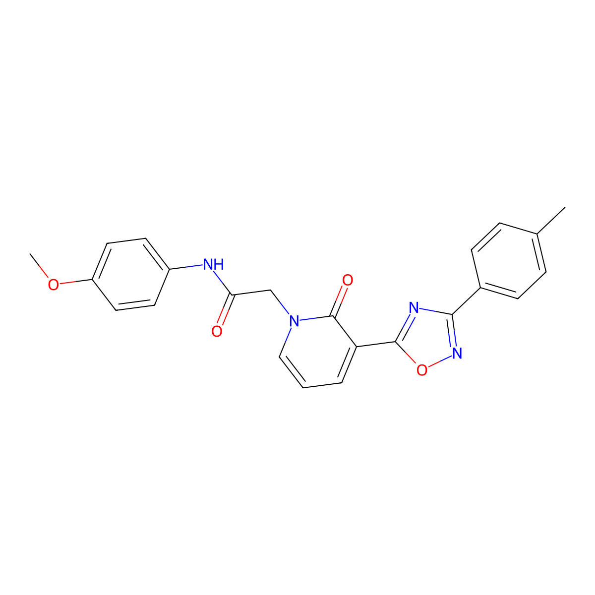 N-(4-methoxyphenyl)-2-(2-oxo-3-(3-(p-tolyl)-1,2,4-oxadiazol-5-yl)pyridin-1(2H)-yl)acetamide molecular structure, CAS 1040649-85-1