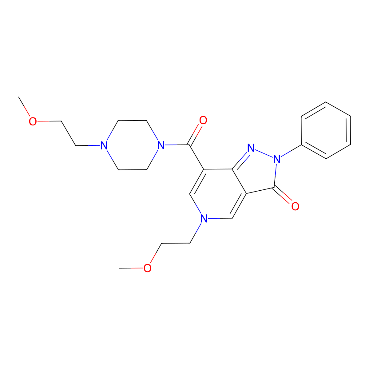 5-(2-methoxyethyl)-7-(4-(2-methoxyethyl)piperazine-1-carbonyl)-2-phenyl-2H-pyrazolo[4,3-c]pyridin-3(5H)-one molecular structure, CAS 1040650-23-4