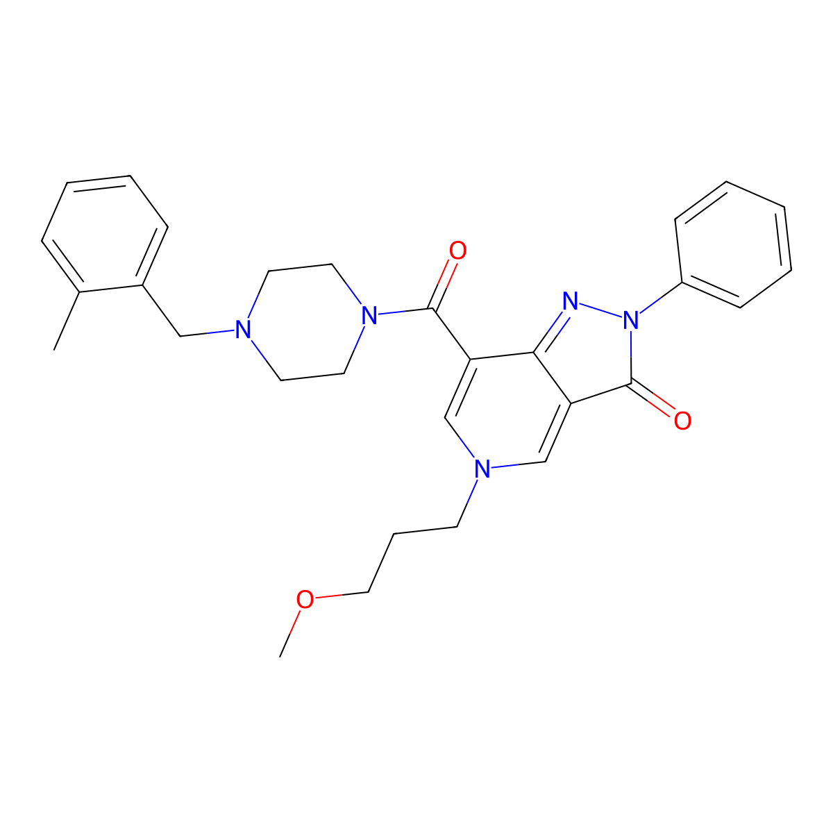 5-(3-methoxypropyl)-7-(4-(2-methylbenzyl)piperazine-1-carbonyl)-2-phenyl-2H-pyrazolo[4,3-c]pyridin-3(5H)-one molecular structure, CAS 1040650-47-2