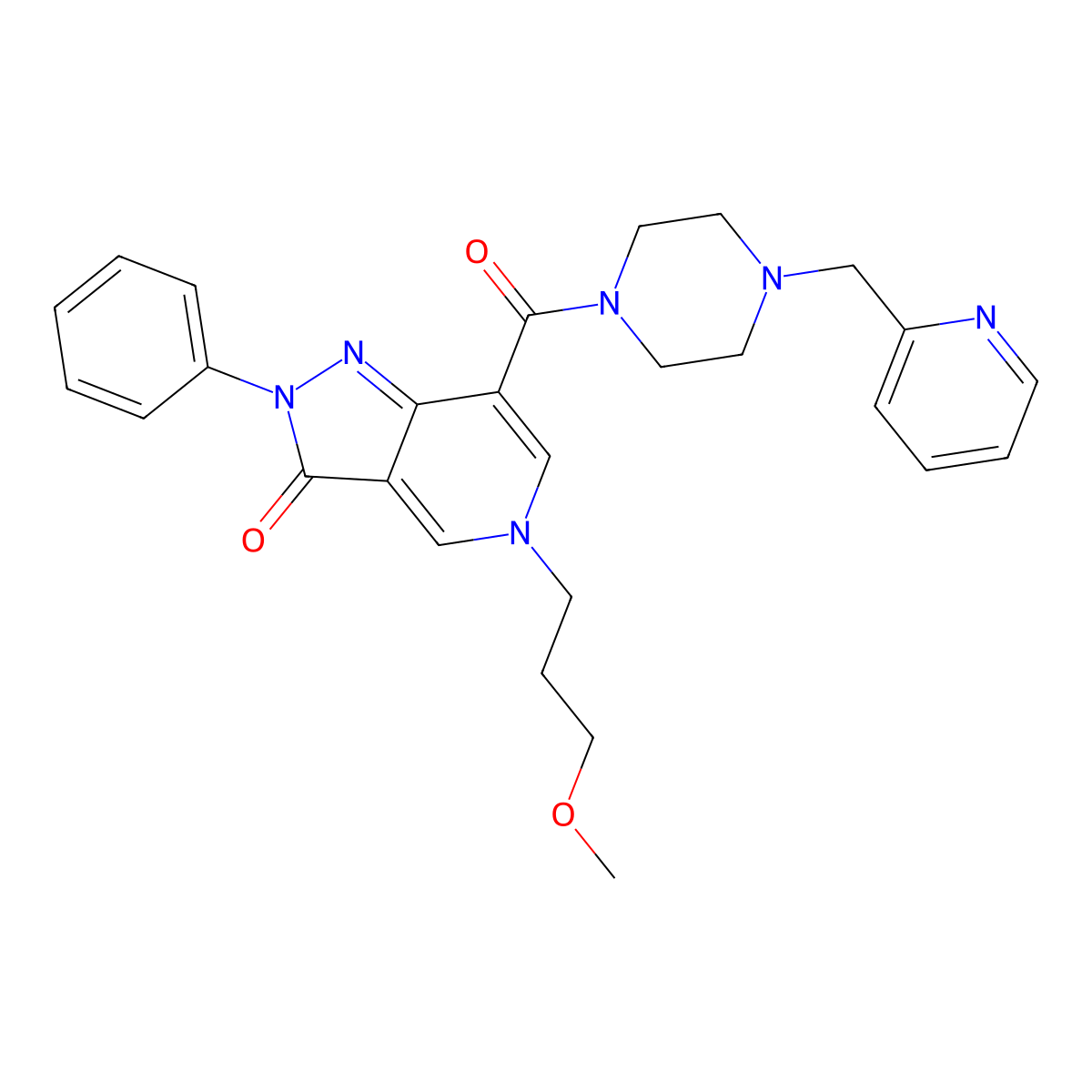 5-(3-methoxypropyl)-2-phenyl-7-(4-(pyridin-2-ylmethyl)piperazine-1-carbonyl)-2H-pyrazolo[4,3-c]pyridin-3(5H)-one molecular structure, CAS 1040650-53-0